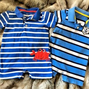 Set of 2 - one-pc shortalls 18-24mos